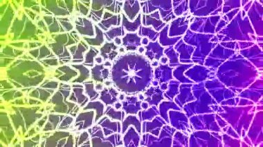 Soyut Twirls Kaleydoskop A, soyut neon mandala kaleydoskop animasyonu canlı renk gradyan arka planı, telif hakkı olmayan stok.