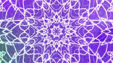 Soyut girdaplar Kaleydoskop A, soyut beyaz çizgiler mor eğimli bir arka plana karşı simetrik bir kaleydoskop deseni oluşturuyorlar, telif hakkı olmayan stoklar.