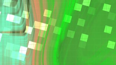 Soyut Twirl Blink Square, soyut yeşil ve turkuaz akışkan hareket arkaplanı geometrik kare örtülü, Video Stok telif hakkı.