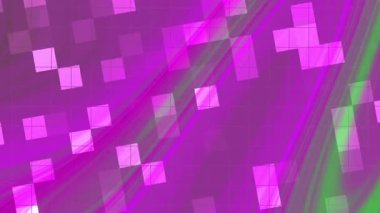 Soyut Twirl Blink Square, soyut mor ve yeşil animasyon arkaplan kare şekiller ve akış çizgileri, Video Stok telif hakkı.