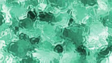 Soyut Plastik Su A, Su Dalgalanmaları ve Yansımaları ile Yeşil Sıvı Yüzeylerinin Soyut Sıvı Animasyonu,.