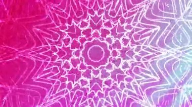 Çeviren Kaleydoskop A 'yı soyutlar, tasarım elemanları için dönen pembe ve beyaz renkli bir mandalanın soyut animasyon arkaplanı, Video Stoku kraliyet ailesi.