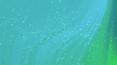 Soyut Twirl Partikülleri, Soyut gök mavisi ve yeşil akış arkaplanı, ışıldayan parçacıklar animasyon döngüsü, Video Stoku krallığı.