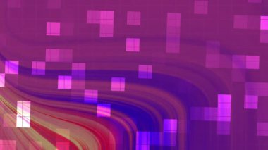 Twirl Blink Square, soyut mor arkaplan animasyonu akış çizgileri, kareler ve şebeke örtüsü, telif hakkı olmayan hisse senedi.