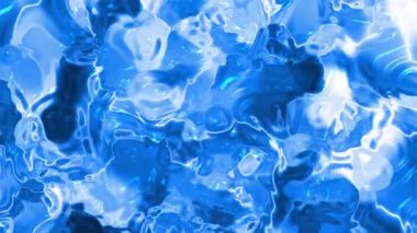 Soyut Plastik Su, Parlak Yansımalı Soyut Mavi Sıvı Yüzey, Kusursuz Döngü, Dijital Animasyon, Hisse senedi telif hakkı olmayan video.