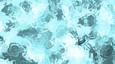 Soyut Plastik Su A, soyut akışkan sıvı yüzey canlı turkuaz renkte dalgalanan su efekti, stok telif hakkı olmayan video.