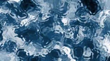 Soyut Plastik Su A, soyut mavi su yüzeyi ışık yansımaları ve sıvı doku arka planı, Video Stoku krallığı.