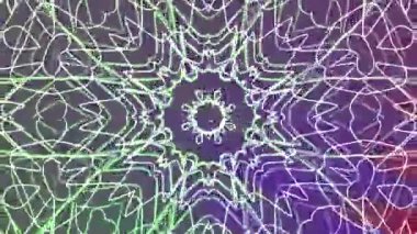 Soyut Dönen Kaleydoskop A, Soyut Animasyon Kaleydoskop Parlayan Neon Çizgileri ve Geometrik Desen Arkaplan, telif hakkı olmayan hisse senedi.