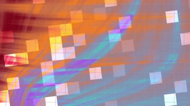 Twirl Blink Square, soyut hareket grafikleri renkli kareler ve akışkan çizgiler dinamik bir arkaplan oluşturur, Video Stok telif hakkı.