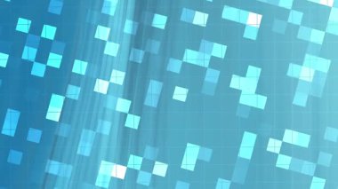 Twirl Blink Square soyut mavi arkaplan dijital konsept için hareketli kareler ve ızgara çizgileri, Stock telif hakkı olmayan video.
