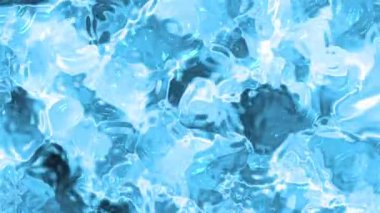 Soyut Plastik Su A, soyut mavi su yüzeyi parıldayan yansımalar ve akışkan hareketli arka plan dokusu, borsa telif hakkı olmayan video.