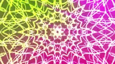 Soyut Dönen Kaleydoskop A, renkli bir mandala deseninin Hipnotik soyut animasyonu kusursuz bir şekilde dönüyor ve genişliyor, Video Stoku kraliyet ailesi..