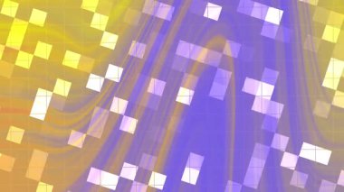 Twirl Blink Square soyut dijital animasyon. Şebeke ve geometrik şekilli dalgaların soyut dijital animasyonu. Borsa telif hakkı olmayan video..