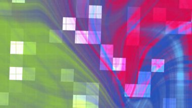 Twirl Blink Square soyut renkli arkaplan, kareler ve akışkan şekiller modern tasarım için mükemmel, Stock telif hakkı olmayan video.
