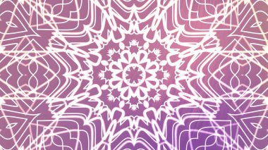 Soyut Dönen Kaleydoskop A, parlak beyaz mandala deseni canlı mor ve pembe eğimli arka plan, serbest kraliyet hisse senedi.