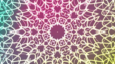 Soyut Twirls Kaleydoskop A, büyüleyici kaleydoskopik animasyon parlayan beyaz çizgiler ve renkli bir arka plan, izole edilmiş PNG