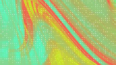 Twirl Blink Dot, soyut hareketli arkaplan renkli sıvı şekilleri ve beyaz noktalar kusursuz bir döngü içinde, beyaz arkaplan izole edilmiş