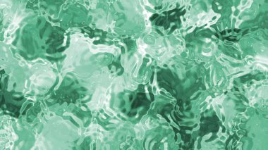 Akan yeşil sıvının soyut plastik su, soyut ve sanatsal animasyonu ışık yansımaları ve hareketi, beyaz arka plan izole