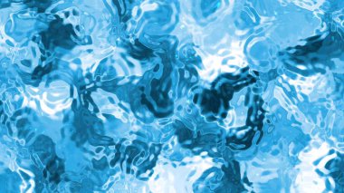 Soyut Plastik Su, hafif yansımalı ve akışkan hareketli dalgalı suyun soyut animasyon arka planı, kraliyet stoku.