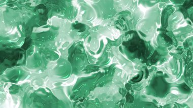 Soyut Plastik Su, parlak yansımalı ve dalgalı hareketli soyut yeşil sıvı yüzey, pürüzsüz döngü, PNG Stok telif hakkı.