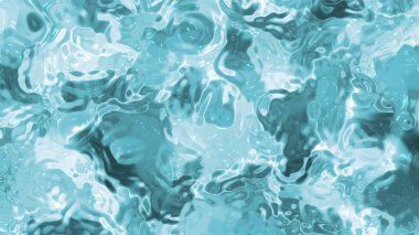 Soyut plastik su, soyut akışkan su yüzeyi turkuaz renk ve ışık yansımaları ile izole edilmiş bir PNG sahnesi yaratır.