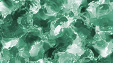 Plastik Su, parlak yansıtıcı yüzeyi ve şeffaf arkaplanı olan akışkan sıvı maddenin soyut canlandırılmış arka planı