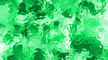 Soyut Plastik Su, parlak yansımalarla akan soyut yeşil sıvı, kusursuz döngü arka plan animasyonu, Stock kraliyet imajı.