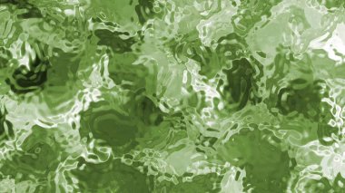 Soyut plastik su, soyut yeşil sıvı yüzey dalgalanmalar ve yansımalarla büyüleyici bir görsel, özgür kraliyet stoku yaratıyor..
