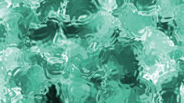 Soyut Plastik Su A, Yeşil Sıvı Yüzeylerin Su Dalgalanmaları ve Yansımaları ile Soyut Sıvı Canlandırması, Şeffaf Arkaplan