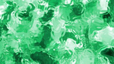 Soyut Plastik Su A, Dalgalanmalar ve Yansımalarla Soyut Yeşil Sıvı Yüzey, Kusursuz Döngü Animasyonu, Şeffaf PNG