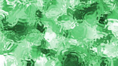 Soyut Plastik Su A, soyut yeşil sıvı, parlak, yansıtıcı yüzey dokusuna sahip, şeffaf arkaplan.