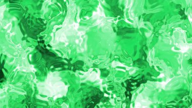 Soyut Plastik Su A, dalgalanan ve akan hareketli soyut yeşil sıvı yüzey, pürüzsüz döngü arka plan, beyaz arkaplan izole edilmiş