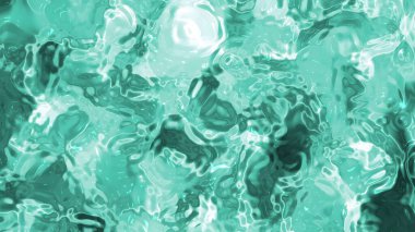 Soyut Plastik Su A, soyut turkuaz sıvı yüzey dalgalanma ve yansımalarla büyüleyici bir hareket yaratıyor..