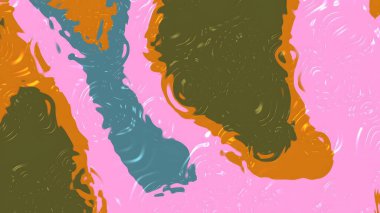 Sıvı Su C, Değişken Hareketli Renkli Soyut Sıvı Animasyonu ve Yansıtıcı Yüzey 4K Döngüsü, Stock telif hakkı olmayan PNG resmi.