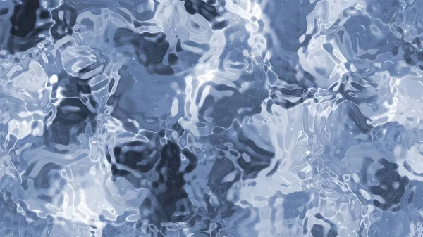 Soyut Plastik Su A, soyut mavi su yüzeyi ışık yansımaları ve parıldayan dokular, pürüzsüz döngü, beyaz arka plan izole edilmiş