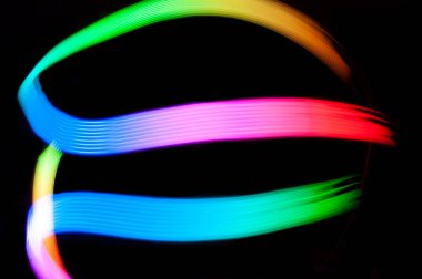 Renk Boyama Çizgileri. LED ışıklandırma stili, gece lambaları, LED ışıklarla çizim, Işık Fırtınası