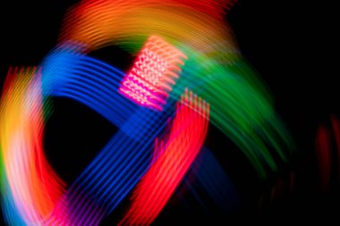 Renk Boyama Çizgileri. LED ışıklandırma stili, gece lambaları, LED ışıklarla çizim, Işık Fırtınası