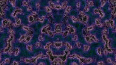 Koyu Mistik Mavi Geometrik Kabile Kalıbı Neon Parlayan Soyut VJ Döngüsü Simetrik Antik Geleceği Estetik