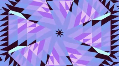 Dönen Simetrik Üçgen Şekilli Mor Kaleydoskop Geometrik Yıldız Deseni