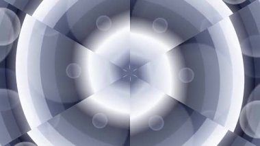 Şirket Sunumları ve Temiz Teknoloji Görselleri İçin Yumuşak Bokeh Çemberleri ile Minimalist Gri ve Beyaz Radyasyon Hareketi Arkaplanı