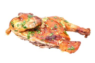 Baharatlı ve sebzeli ızgara tavuk.