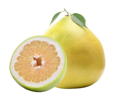 Beyaz izole arkaplanda Pomelo meyvesi