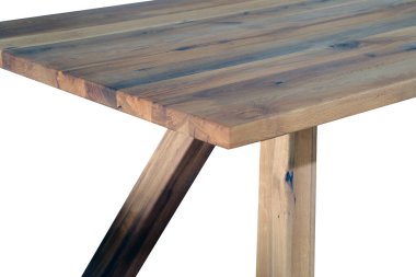 Tahta masa yüzeyi. Doğal ahşap mobilyalar yakın plan fotoğraf arkaplanı. Sağlam ahşap masa ve bacaklar. Eko mobilya üretimi, üretim