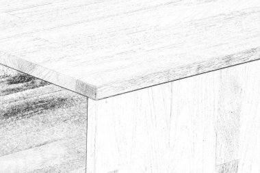 Tahta masa köşesi ve yüzey. Doğal ahşap yakın plan fotoğraf arkaplanı. Sağlam ahşap masa ve bacaklar. Eko mobilya üretimi, üretim kavramı