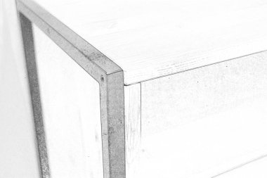 Tahta masa köşesi ve yüzey. Doğal ahşap yakın plan fotoğraf arkaplanı. Sağlam ahşap masa ve bacaklar. Eko mobilya üretimi, üretim kavramı