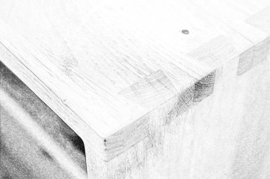 Tahta yazı masası yüzeyi. Doğal ahşap mobilyalar yakın plan fotoğraf arkaplanı. Sağlam ahşap masa ve bacaklar. Eko mobilya üretimi, üretim