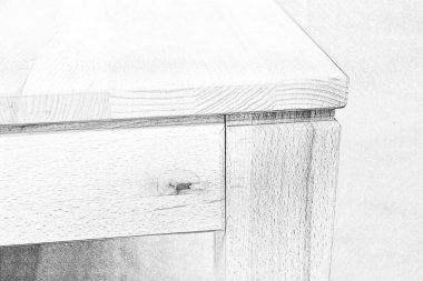 Ahşap yemek masası yüzeyi. Doğal ahşap mobilyalar yakın plan fotoğraf arkaplanı. Sağlam ahşap masa ve bacaklar. Eko mobilya üretimi, üretim