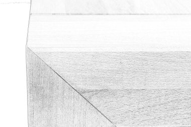 Ahşap yemek masası yüzeyi. Doğal ahşap mobilyalar beyaz arka planda izole edilmiş. Sağlam ahşap masa ve bacaklar. Eko mobilya üretimi