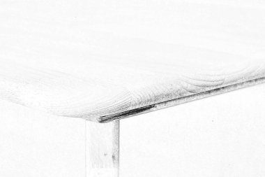 Ahşap yemek masası yüzeyi. Doğal ahşap mobilyalar, sağlam arka planda izole edilmiş. Sağlam ahşap masa ve bacaklar. Eko mobilya üretimi