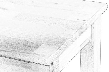 Tahta masa yüzeyi. Doğal ahşap mobilyalar. Katı ahşap masa üstü ve bacaklar beyaz arkaplan üzerinde izole